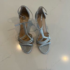 Elegant Silver Strappy Women's Heels